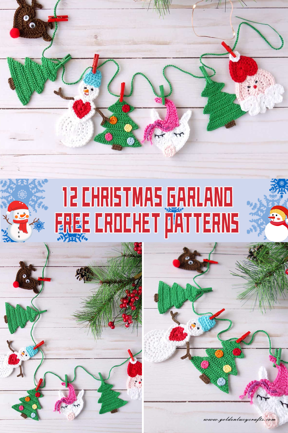 12 Christmas Garland Crochet Patterns FREE