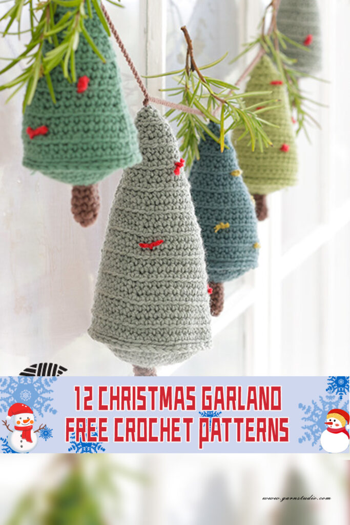 12 Christmas Garland Crochet Patterns - FREE