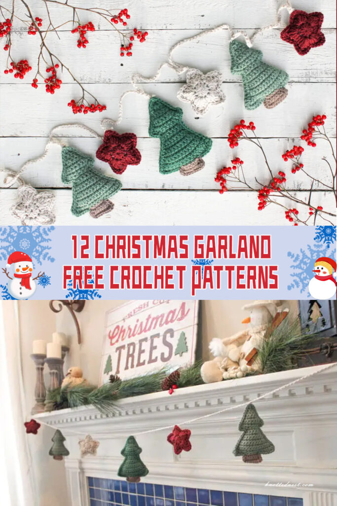 12 Christmas Garland Crochet Patterns - FREE