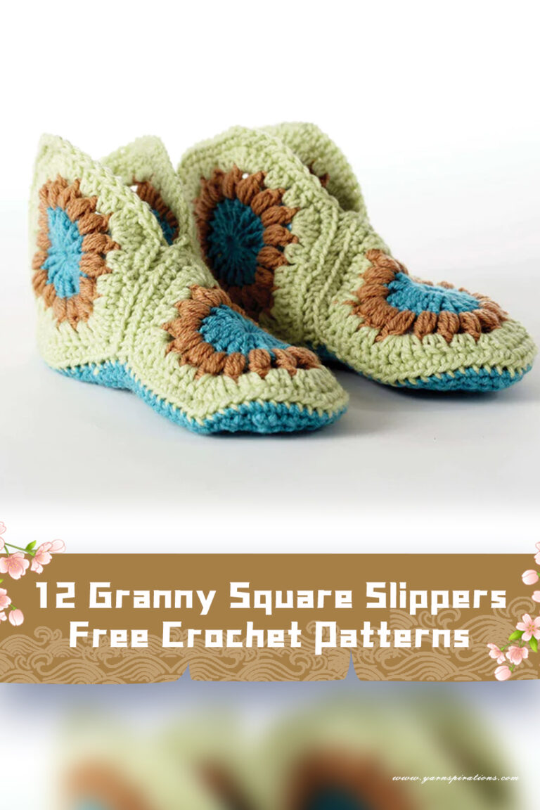 12 Granny Square Slipper Crochet Patterns FREE iGOODideas com