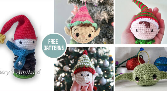 6 Elf Ornament Crochet Patterns - FREE