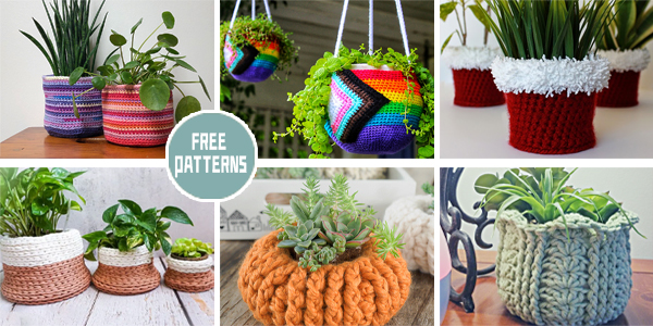 6 Planter Cozy Crochet Patterns – FREE