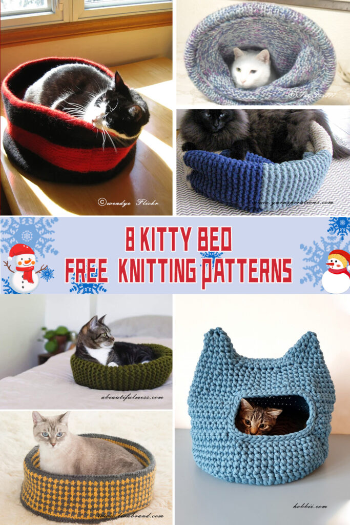 8 Kitty Bed  FREE Knitting Patterns