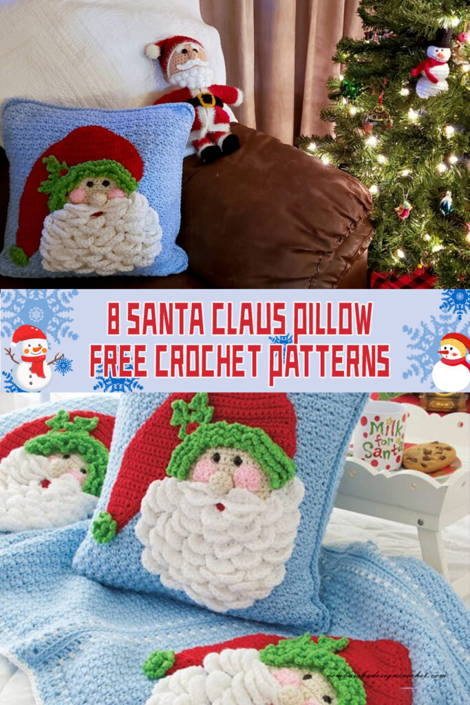 8 Santa Claus Pillow Crochet Patterns - FREE