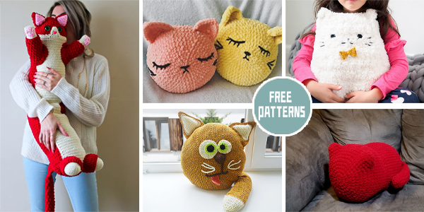 9 Cat Pillow Crochet Patterns – FREE