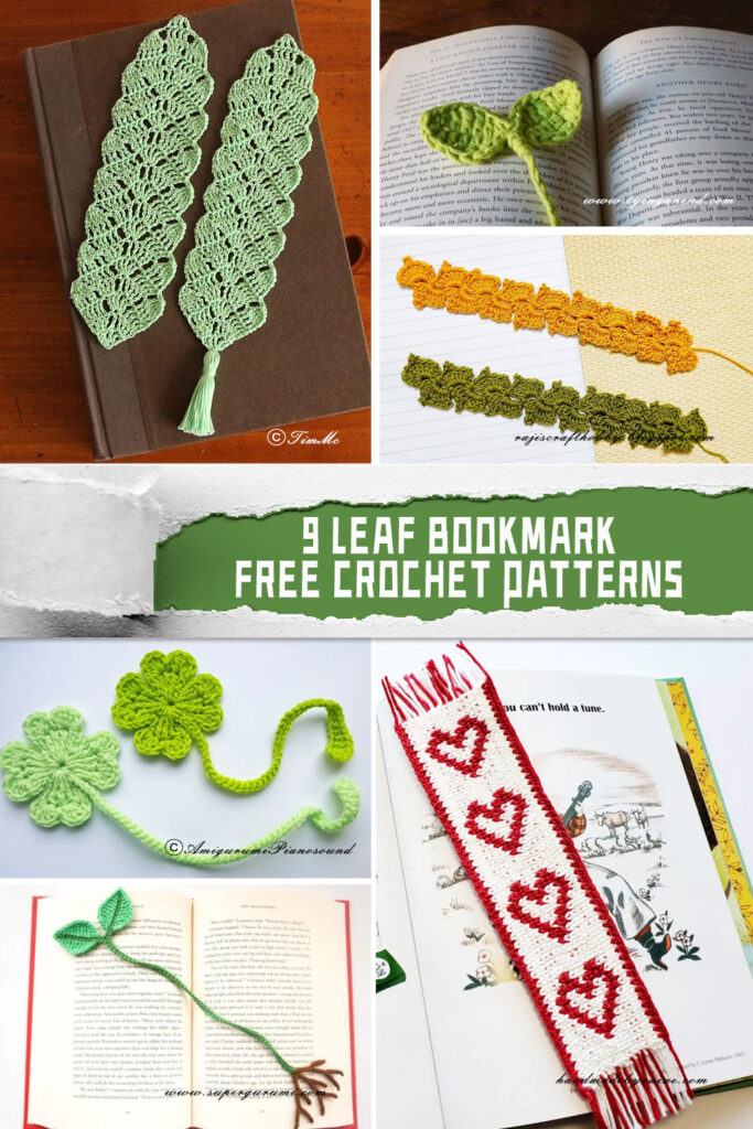 9 Leaf Bookmark Crochet Patterns - FREE