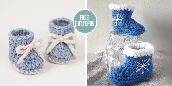 FREE Snowflake Baby Booties Crochet Patterns
