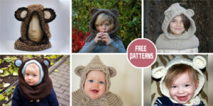 10 Bear Cowl Crochet Patterns - FREE