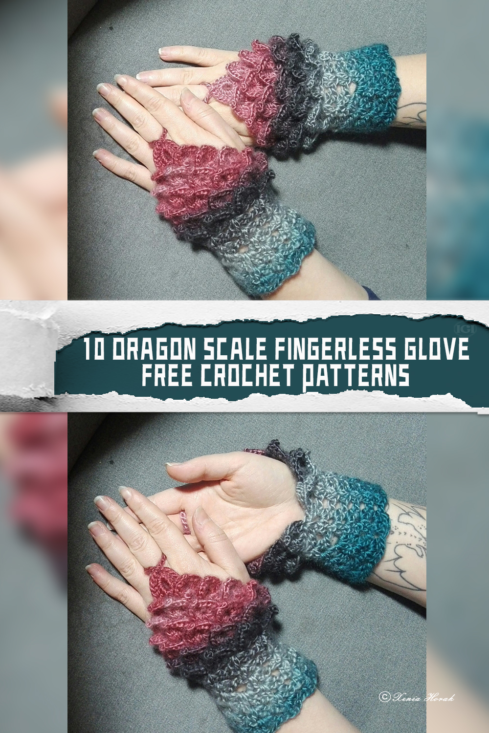 10 Dragon Scale Fingerless Glove Crochet Patterns FREE