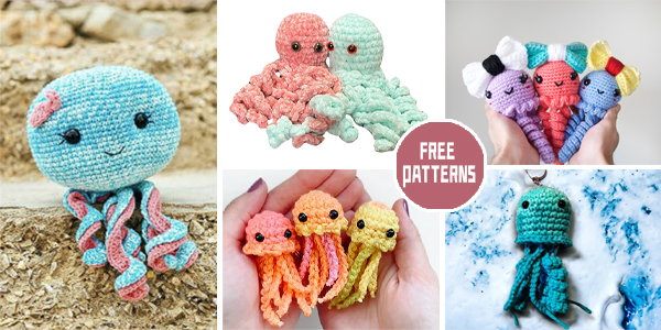 11 Jellyfish Amigurumi Crochet Patterns - FREE