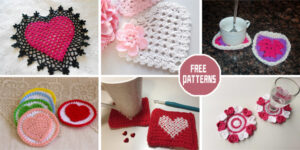 11 Valentine Heart Coaster Crochet Patterns - FREE