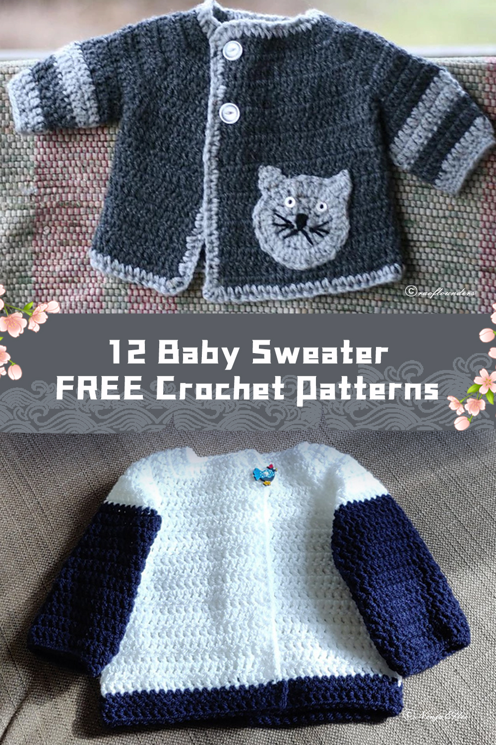12 Baby Sweater Crochet Patterns FREE