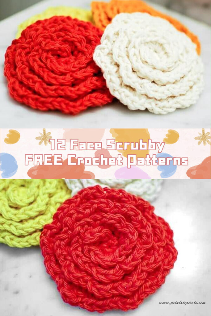 12 Face Scrubby Crochet Patterns - FREE