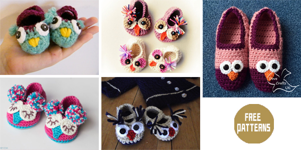 5 Owl Slipper Crochet Patterns – FREE