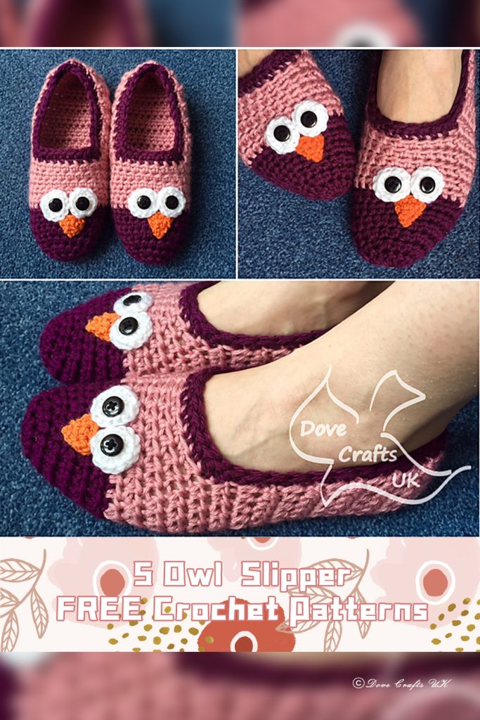 5 Owl Slipper Crochet Patterns - FREE