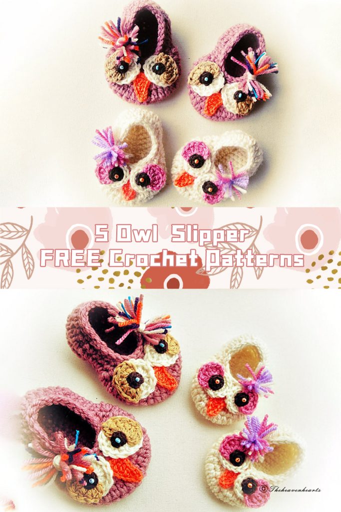 5 Owl Slipper Crochet Patterns - FREE