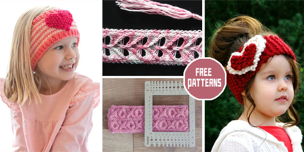 5 Valentine Headband Knitting Patterns - FREE