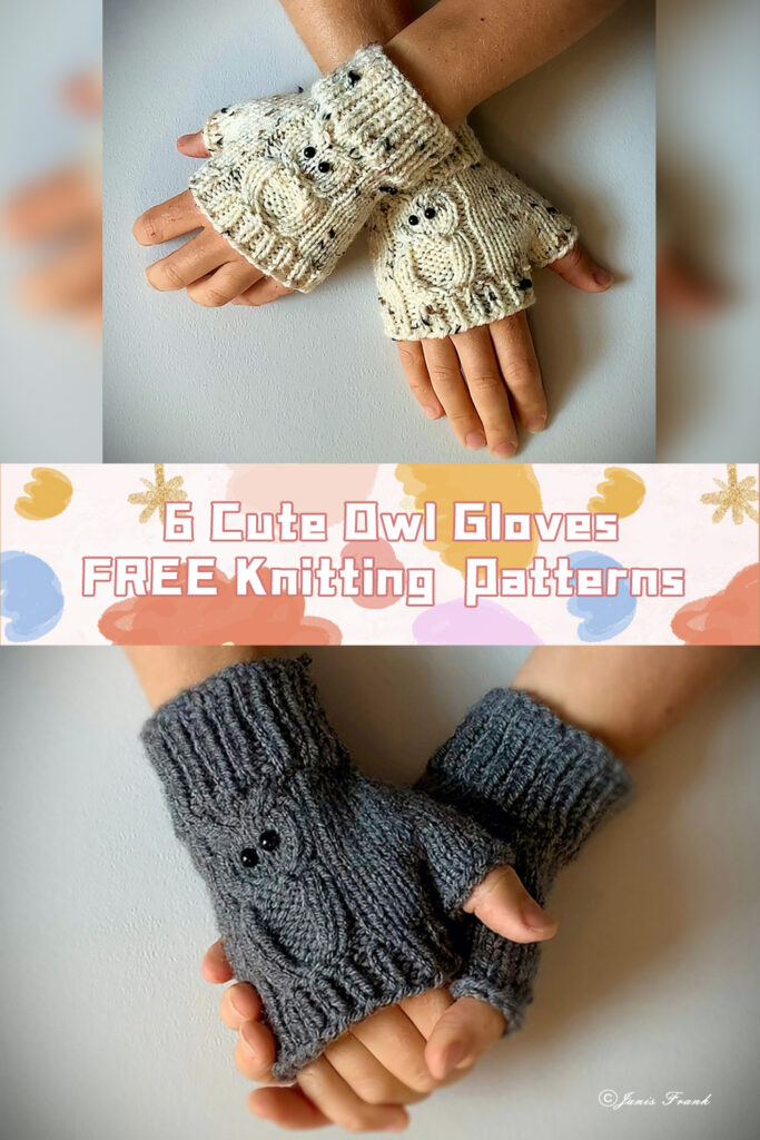 6 Cute Owl Gloves Knitting Patterns - FREE