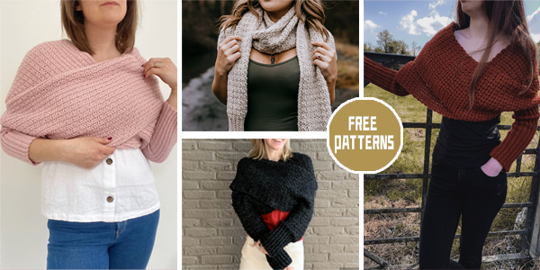6 Sweater Scarf Crochet Patterns – FREE