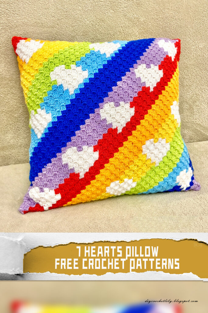 7 Hearts Pillow Crochet Patterns - FREE