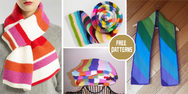 9 Striped Scarf Knitting Patterns – FREE
