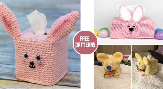Easter Bunny Tissue Box Cover Crochet Patterns -FREE