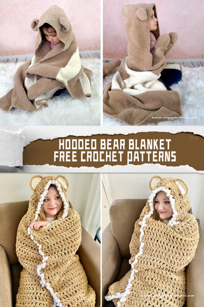 Hooded Bear Blanket FREE Crochet Patterns