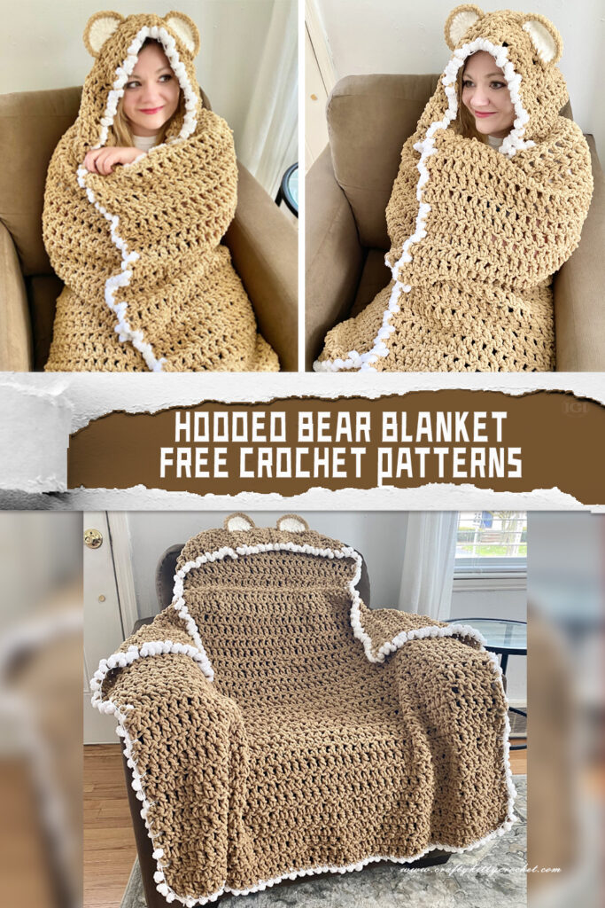 Hooded Bear Blanket FREE Crochet Patterns