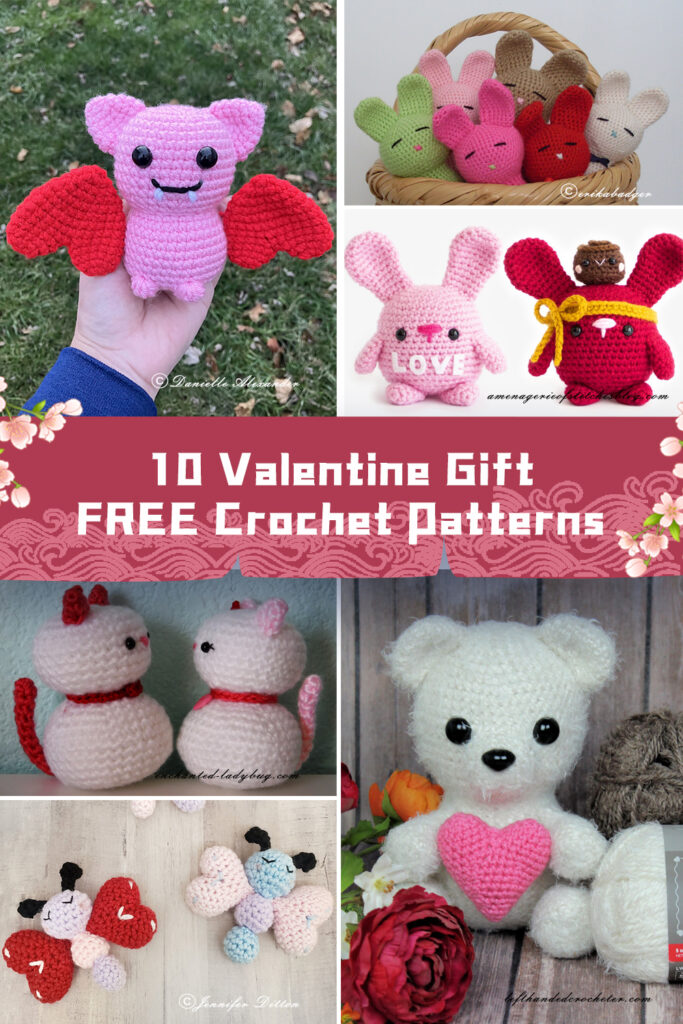 10 Valentine Gift Crochet Patterns - FREE