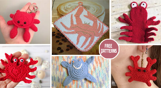 6 Crab Accessories Crochet Patterns - FREE