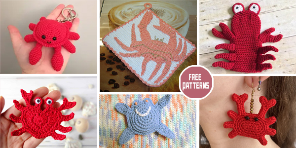 6 Crab Accessories Crochet Patterns – FREE