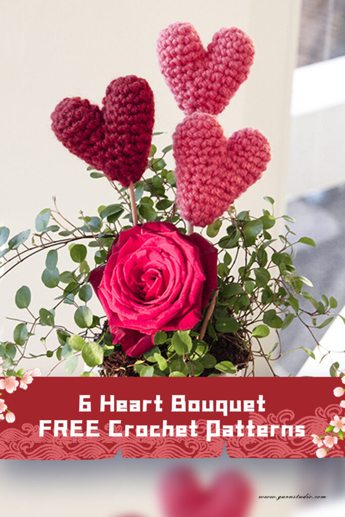 6 Heart Bouquet Crochet Patterns -  FREE