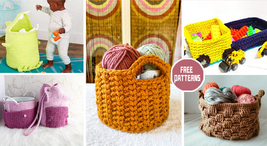 6 Storage Basket Crochet Patterns - FREE