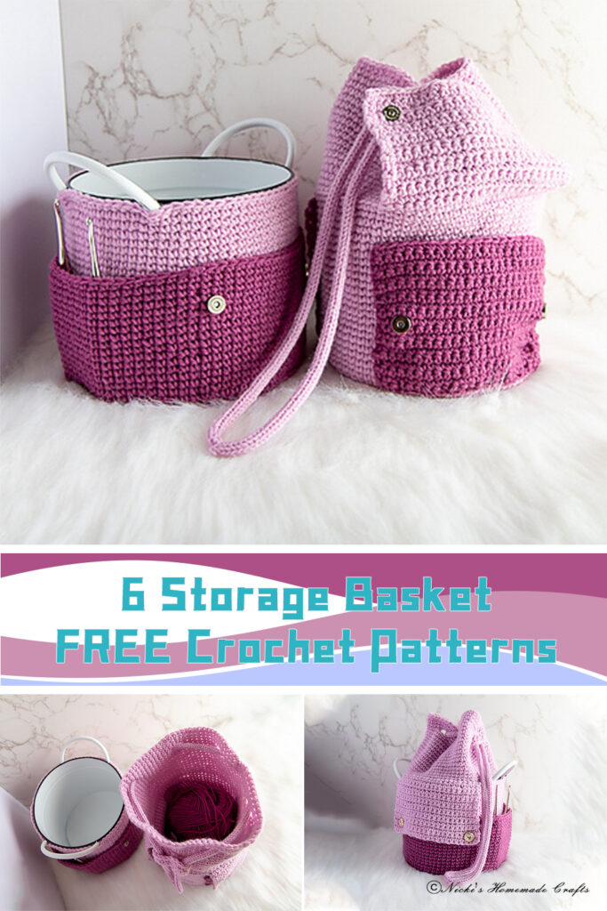  6 Storage Basket Crochet Patterns - FREE 