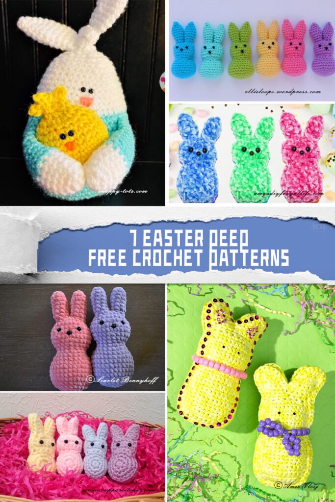 7 Easter Peep Crochet Patterns -  FREE