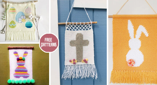 7 Easter Wall Hanging Crochet Patterns -FREE