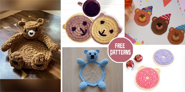 8 Bear Coaster Crochet Patterns – FREE