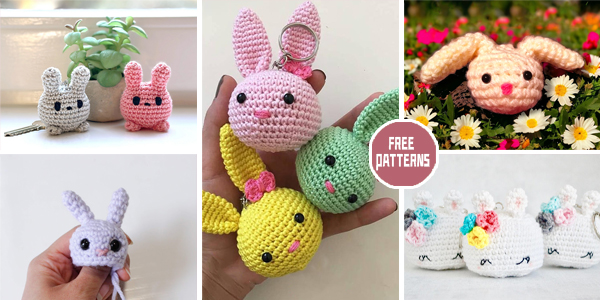 8 Bunny Keychain Crochet Patterns – FREE