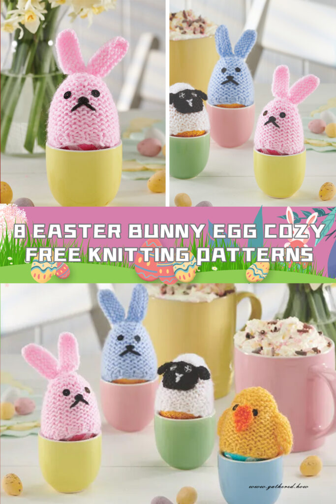 8 Easter Bunny Egg Cozy Knitting Patterns - FREE