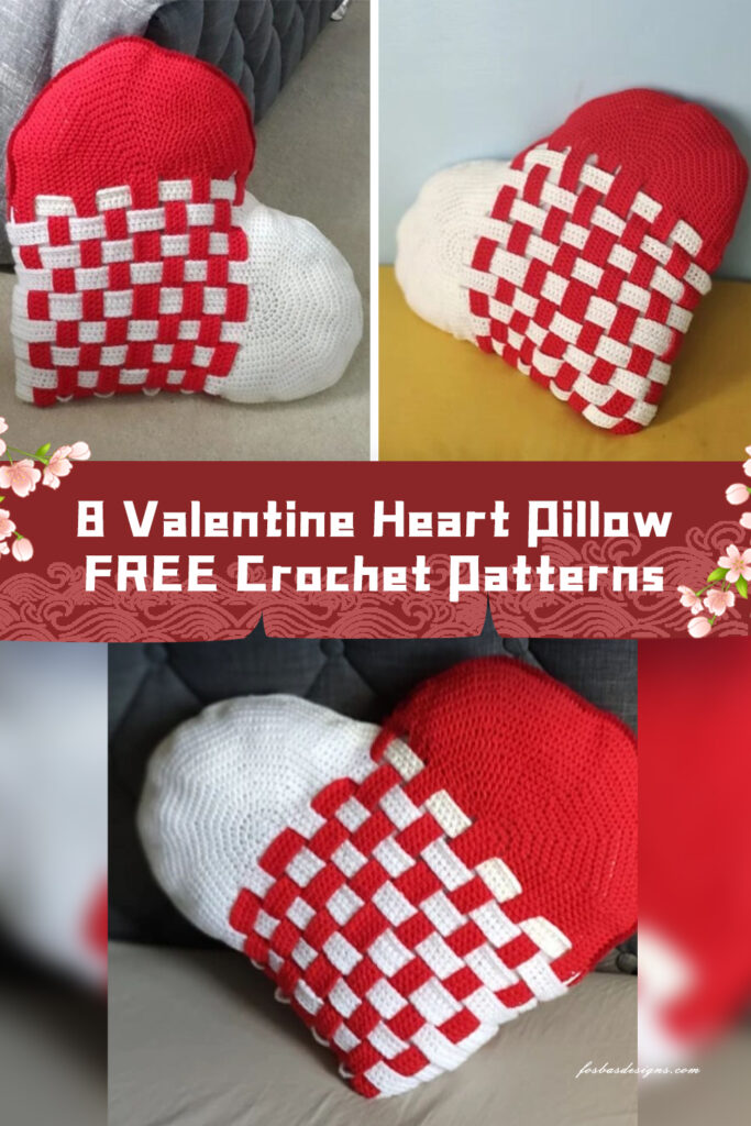 8 Valentine Heart Pillow Crochet Patterns - FREE