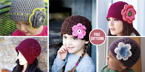 9 Floral Cloche Hat Crochet Patterns – FREE