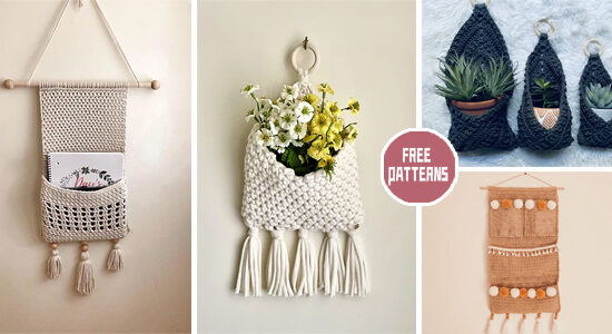9 Hangingh Wall Pocket Crochet Patterns - FREE