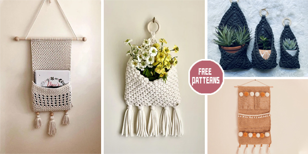 9 Hangingh Wall Pocket Crochet Patterns –  FREE