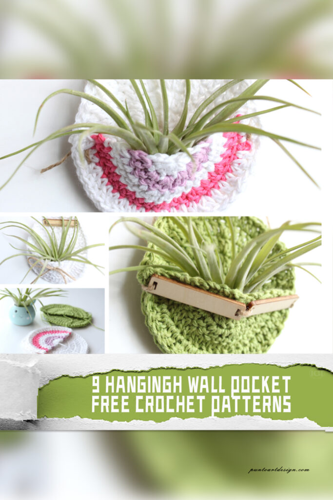 9 Hangingh Wall Pocket Crochet Patterns -  FREE