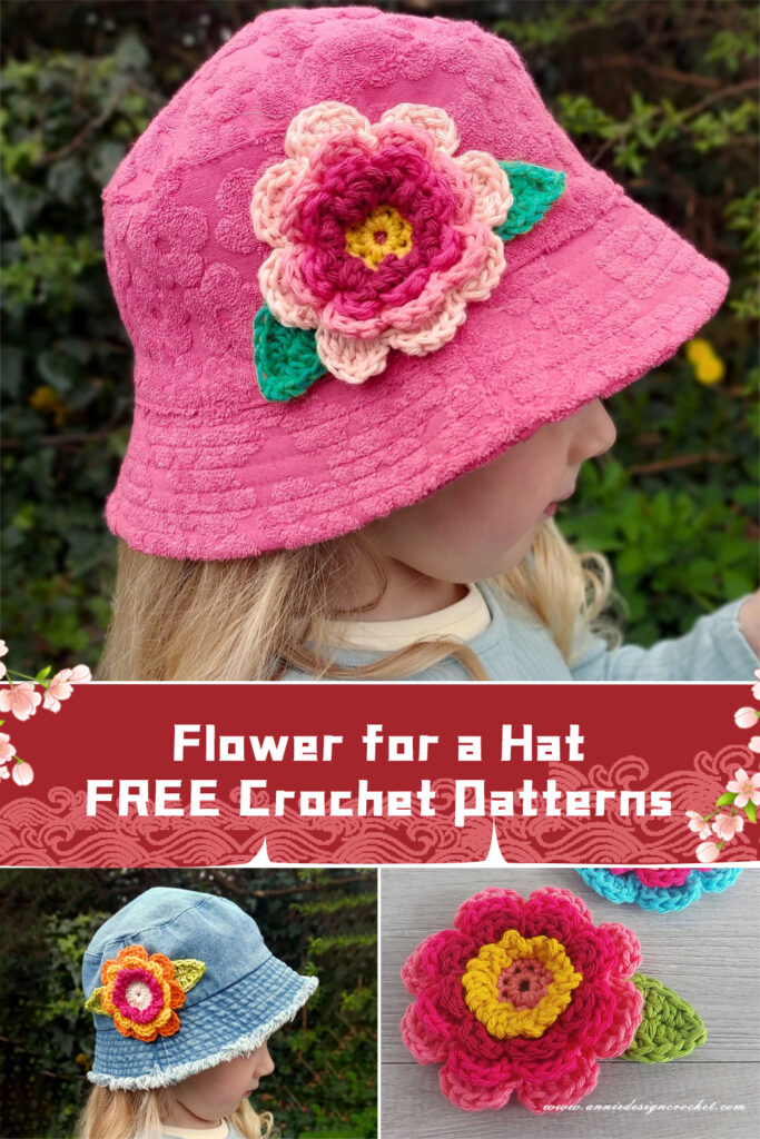 FREE Flower for a Hat Crochet Patterns