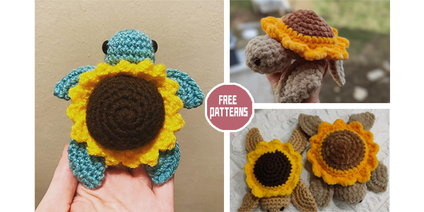 FREE Sunflower Turtle Crochet Patterns