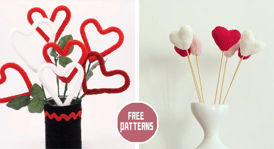 FREE Valentine Heart Bouquet Knitting Patterns