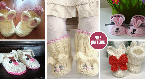 5 Bunny Slipper Crochet Patterns - FREE