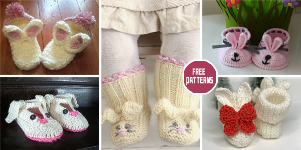 5 Bunny Slipper Crochet Patterns – FREE