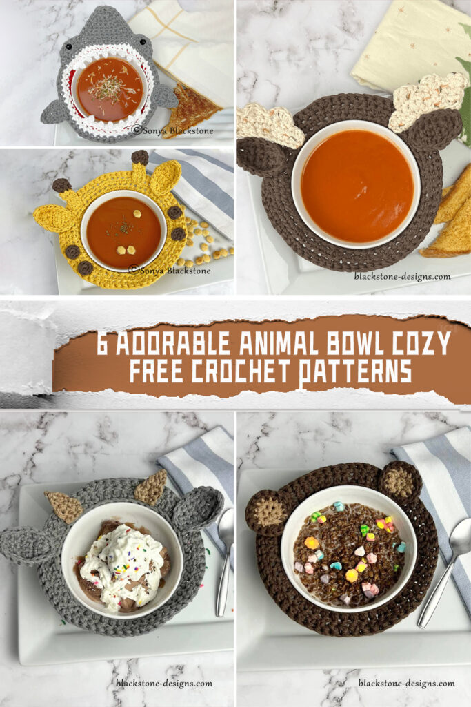 6 Adorable Animal Bowl Cozy Crochet Patterns - FREE